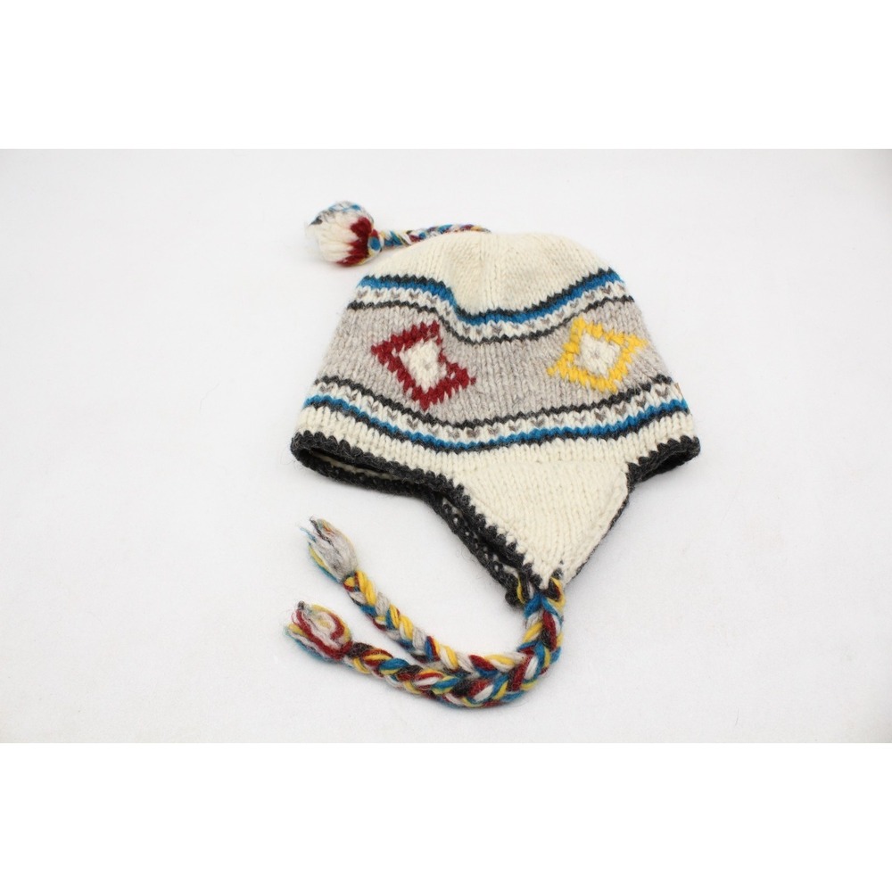 Kyber Nepal‎ Wool Outerwear Beanie Tassel Ear Flap Fleece Lined Fair Isle